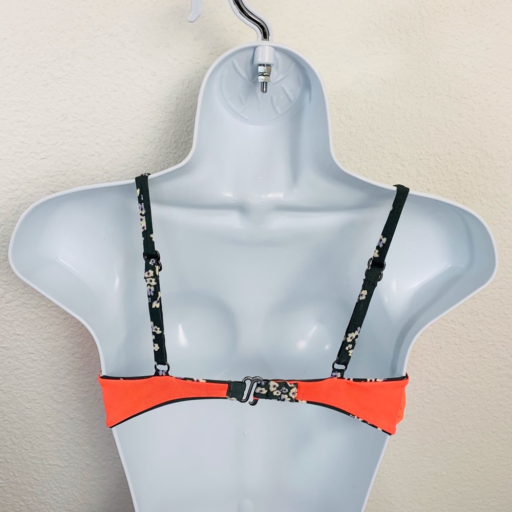 Maaji Bouquet Twister Orange Floral Reversible Bralette Bikini Top Sz S - Picture 14 of 14